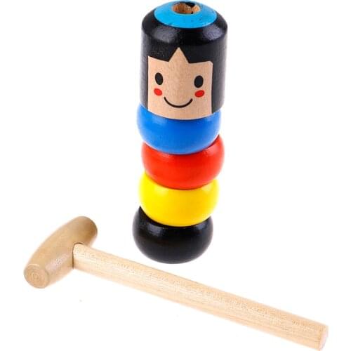 Immortal Daruma Unbreakable Wooden Man Magic Toy Magic Tricks Close Up Stage Magic Props Fun Toy Accessory