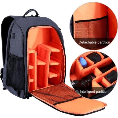 PULUZ Outdoor Portable Waterproof Scratch-proof Dual Shoulders Backpack Camera Accessories Bag Digital DSLR Photo Video Bag(Gr