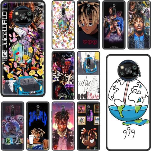 Rap Juice Wrld Singer Case For Xiaomi Mi Poco X3 NFC 9T Note 10 Lite 10T Pro 5G CC9 CC9e 9 SE Black Back Phone Cover Soft Funda