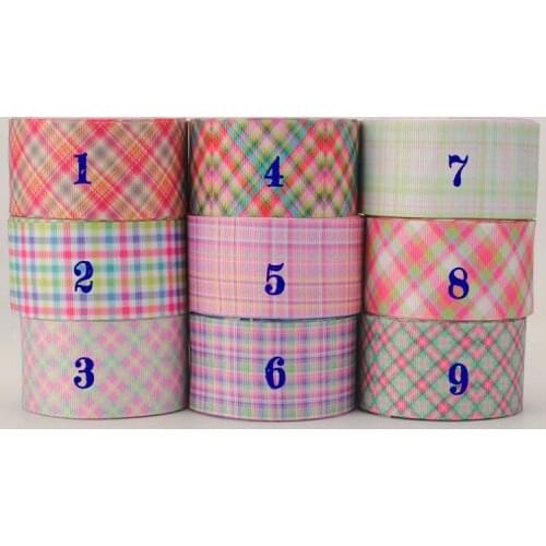 New sales 1/2 " 38mm fresh pink lattice pattern printed grosgrain ribbon party decoration ribbon Free shipping