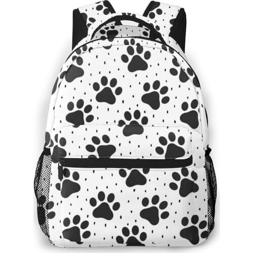 Teenager Bookbag Backpack Travel Bag Cats Paws And Black Dots Backpack For Laptop School Bags