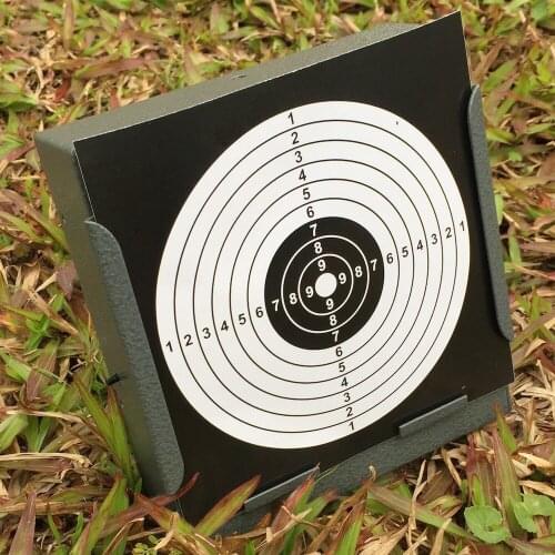 Grey Square Steel Pellet Trap+20 Pcs of Paper Targets(All Black)-5.50"*5.50"