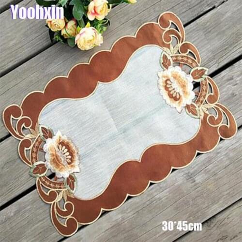 Modern lace embroidery table placemat cloth placemat Cup mug tea coffee coaster dining doily drink glass pad wedding kitchen