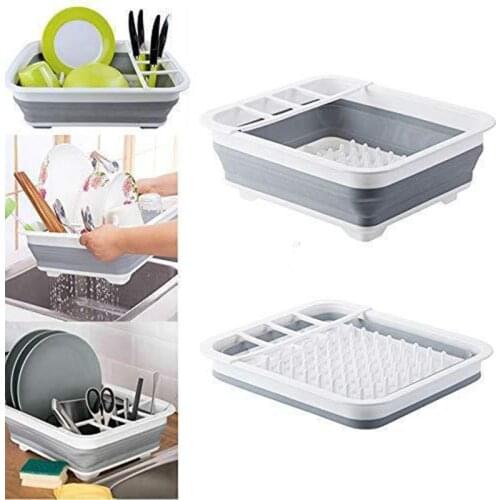 Kitchen Folding Drainage Dish Rack Tableware Storage Folding Dish Rack Tableware Rack Cup Rack Fruit drain rack Kitchen Tools