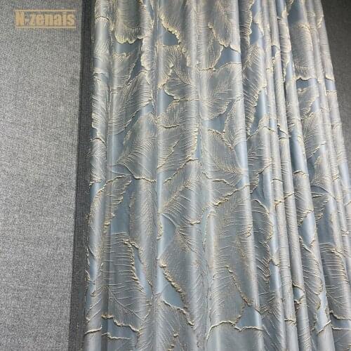 2021 Light Luxury Modern and Simple Curtain Fabric High-precision Gold Thread Jacquard Curtains for Living Room and Bedroom