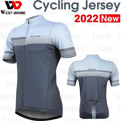 WEST BIKING Summer Cycling Jersey Short Sleeve Casual Mens Sport Top Quick Dry MTB Road Bike Team Uniform Bicycle Wear Clothing