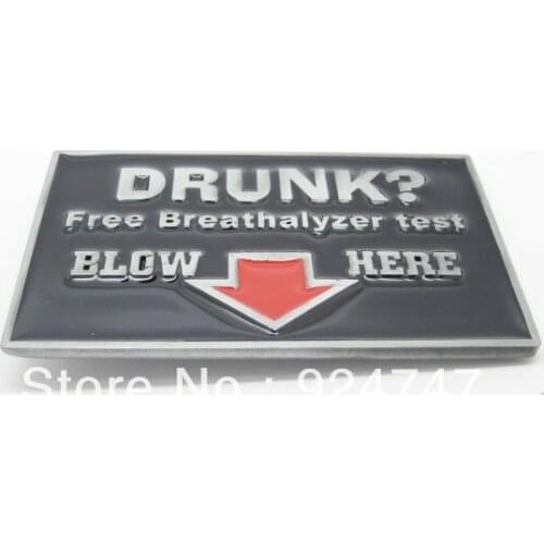 Drunk Blow Here Funny Buckle