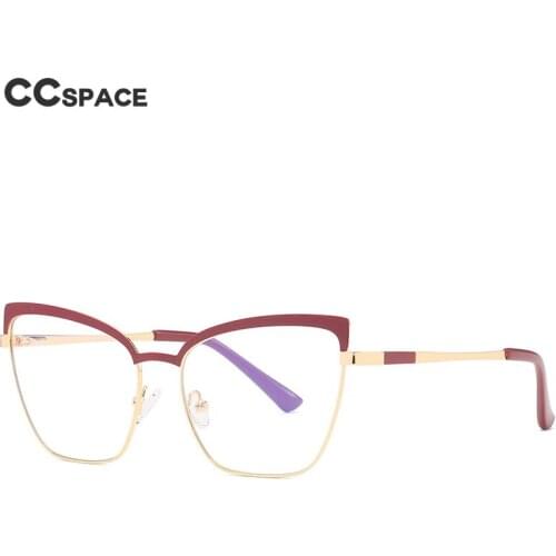 46857 Cat Eye Anti Blue Light Eyebrow Optical Metal Glasses Frames Women Fashion Computer Eyeglasses