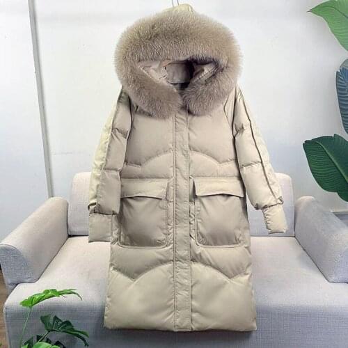 90% White Duck Down Jacket 2021 Women Winter Jacket Thick Long Coat Women Hooded Down Parka Warm Windproof Outwear