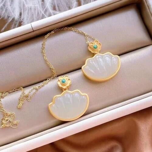 Konggu Chinese Style Pendant Womens Retro Artistic and Ancient Style Elegant Niche Design Ethnic Style Personality Shell Neckla