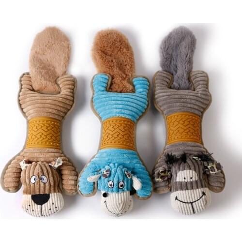 For Big Dog Chew Toy Prevent Boring Interaction Funny Cartoon Shape Molar Pet Plush Toys Playing Bite Resistance Dogs Supplies