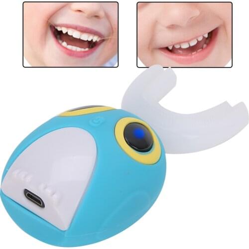 U Shaped Children Electric Sonic Toothbrush Intelligent Cleaning Toothbrush Oral Care Tool Blue