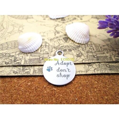 10pcs--stainless steel charms "adopt don't shop" 5 style for choosing DIY Charms Pendants