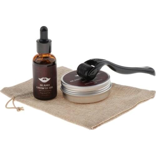 2 x Beard Growth Kit Titanium Roller + Serum for Men Face roller