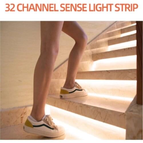 32 Channel LED Controller with PIR Motion Sensor for Control Each Stair Light up step by step DC 12V Waterproof soft light stri
