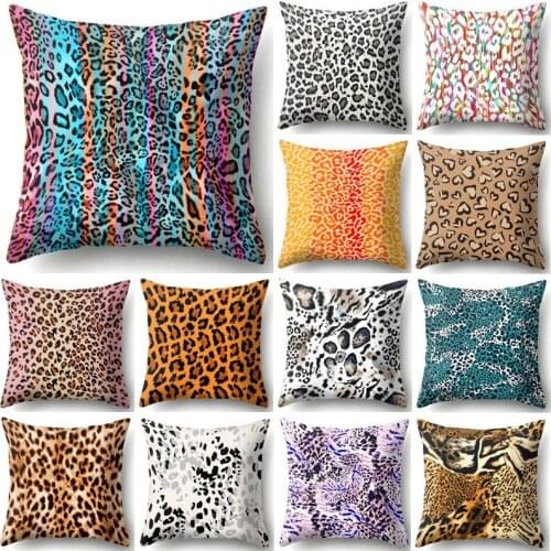 45*45cm Animal Leopard Print Pillow Case Sofa Waist Throw Cushion Cover Home Car Bed Decor Pillow Covers Housse De Coussin