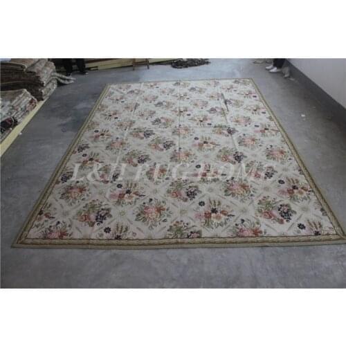 Free shipping 8'x10' needlepoint rugs 100% New Zealand wool rugs rice stitched handmade rugs carpets for home decoration