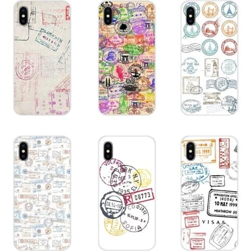 For Samsung Galaxy S2 S3 S4 S5 Mini S6 S7 Edge S8 S9 S10E Lite Plus Retro passport stamps Accessories Phone Cases Covers