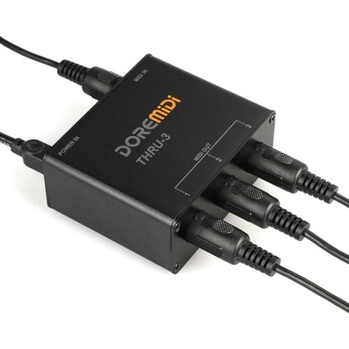 DOREMiDi MIDI Host Box THRU-3 MIDI Five-pin Interface No Delay Converter Adapter Guitar Effect Pedal