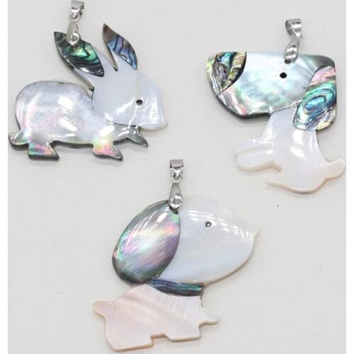 Natural Shell Pendants With Hand-Carved Lifelike Lovely Animal Shape Pendant For Unisex Jewelry Making DIY Necklace Earring Etc