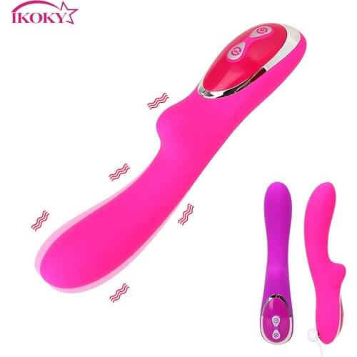IKOKY 10 Frequency Vibrating Dildo G-Spot Clitoris Stimulator Magnetic Charging AV Vibrators Vibrator Wand Massager Waterproof
