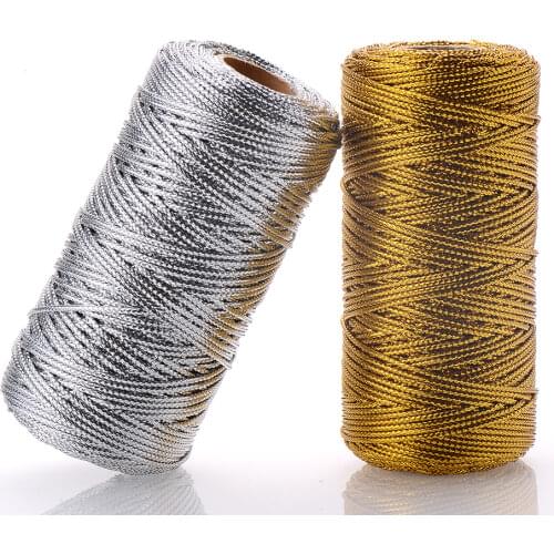 IYOE 100m/Roll Gold & Silver Color Thread Cord Packing Rope Ornament String For DIY Wedding Party Christmas Gift Decor