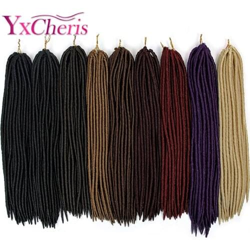 Crochet Braids Faux Locs Crochet Hair Extensions Synthetic Braiding Hair Black Colors Silky Straight
