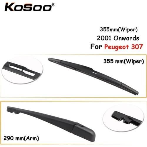 KOSOO Auto Rear Car Wiper Blade For Peugeot 307,355mm 2001 Onwards Rear Window Windshield Wiper Blades Arm,Car Accessories