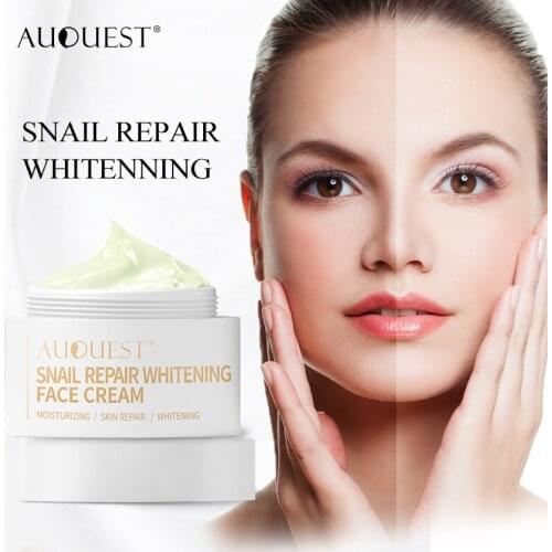 AuQuest Snail Repair Whitening Face Cream Moisturizing Anti-Aging Acne Scar Treatment Firming Skin Pore Minimizer Skin Care