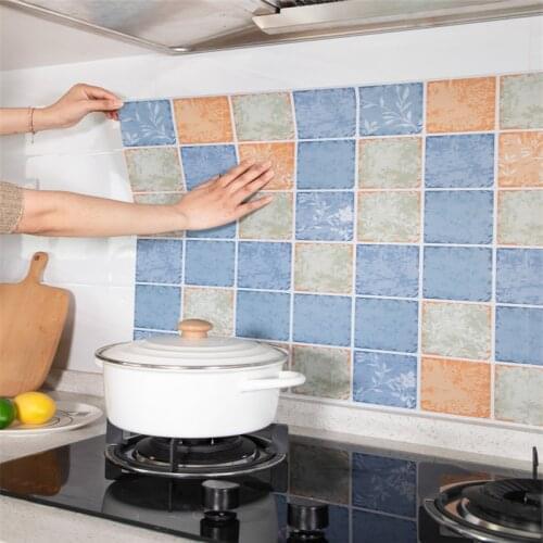 Kitchen oil-proof stickers waterproof self-adhesive high temperature resistant stickers ceramic tile range hood wall stickers