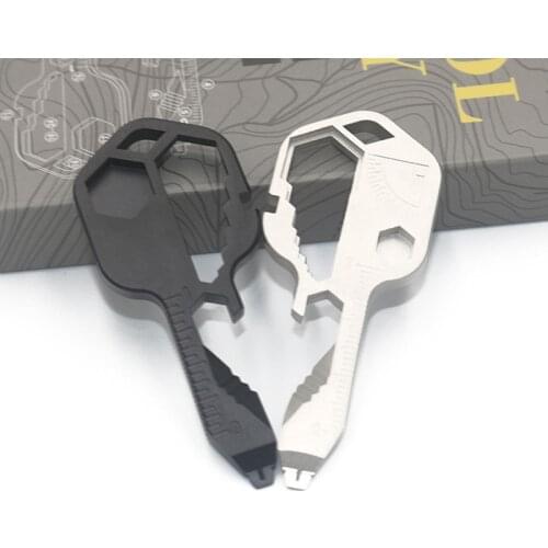 24 in 1 Mini Multifunctional Screwdriver Key Shape Slotted Screwdrivers Keychain Bottle Opener Pocket Repair Tackle 2021