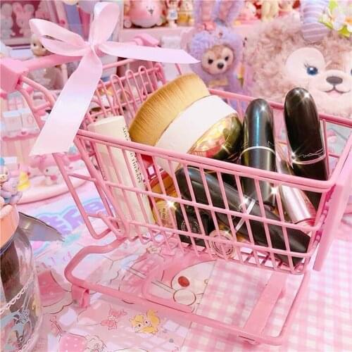 Mini Shopping Cart Kids Toys Simulation Supermarket Hand Trolleys Pretend Play Toy Early Educational Toy for Children Room Decor