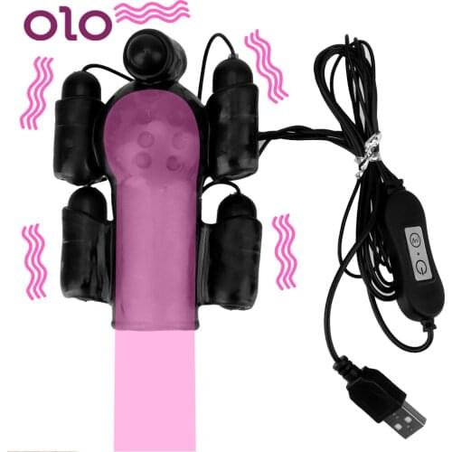 OLO Male Masturbation Penis Massager Penis Vibrator Glans Vibrator Penis Trainer Ring Delayed Ejaculation Sex Toys for Men
