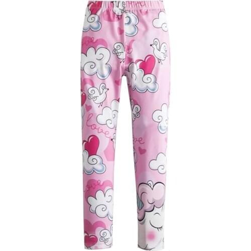 Soft Girls Unicorn Leggings Summer Kids Thin Pants Cartoon Pattern Trousers Skinny Elastic Children Clothes