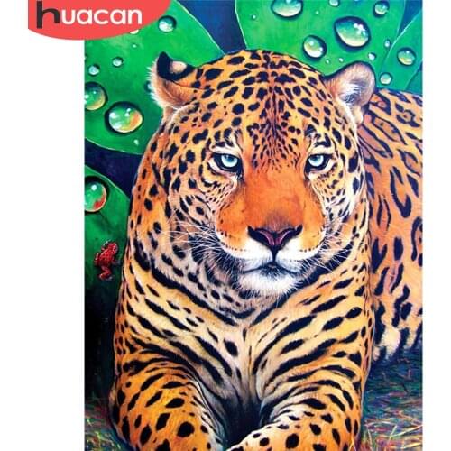 HUACAN 5D DIY Diamond Painting Leopard Full Square New Arrival Diamond Embroidery Animal Cross Stitch Kit Home Decoration