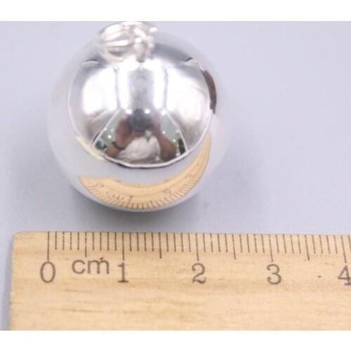 Real 999 Silver Pendant For Women Female Big Smooth Ball Best Gift Ladys Lucky Pendant 25mm Gift