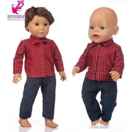 18 inch girl boy doll clothes tousers 40cm baby doll lattice blouse pants