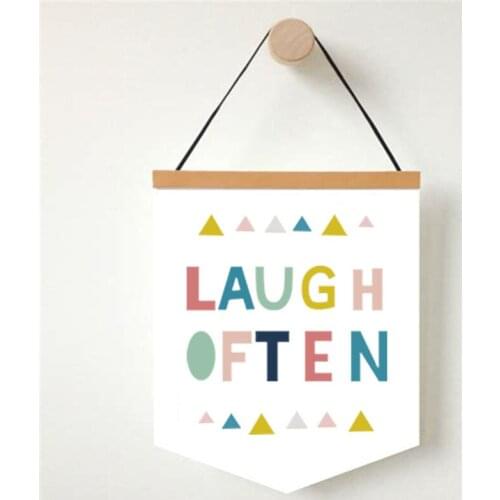 Hanging Banner Children Room Decoration Canvas Hanging Flag Motto Flag Student Maxim Wall Backdrop Encourage Banners