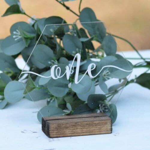 Custom Hexagon Table Numbers Wedding Table Number Table Numbers with stand Acrylic Wedding Table Numbers