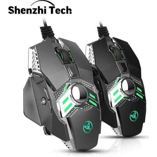 Wired Gaming Mouse Computer USB Ergonomic 6400DPI Adjustable 7 button RGB LED Backlit Gamer Optical Mouse for PC