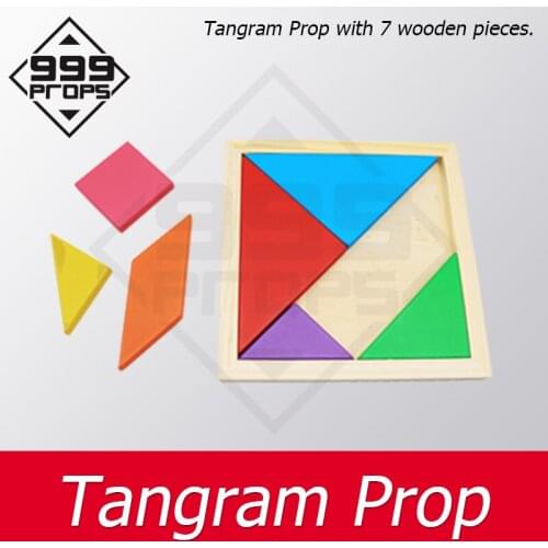 Tangram Prop jigsaw prop puzzle props escape room put all pieces into the wooden box to unlock Chamber game props 999PROPS