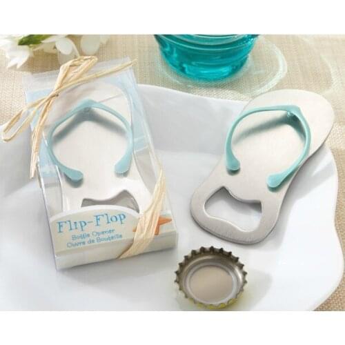 Flip flop wine bottle opener with star fish design 2016 wedding favor guest gift bottler opening tool on sale