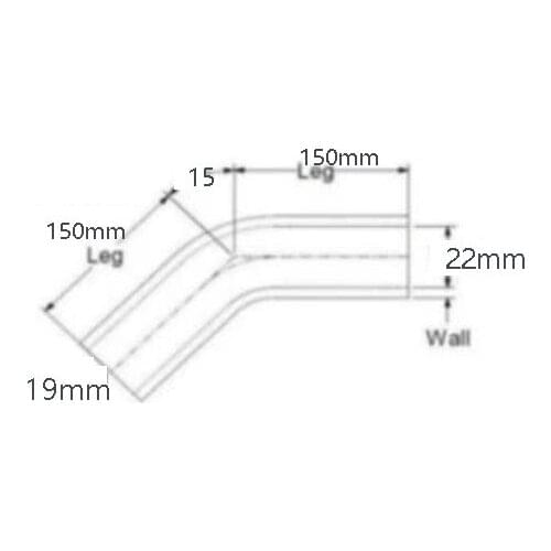 Id19/22mm 15 bend silicone hose