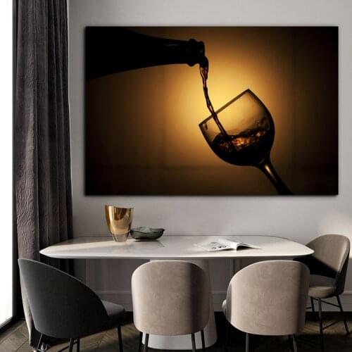 Nordic Modern Wine Glass Poster Wall Art Canvas Painting Abstract Picture For Home Decoration Wall Decoration Painting Cuadros