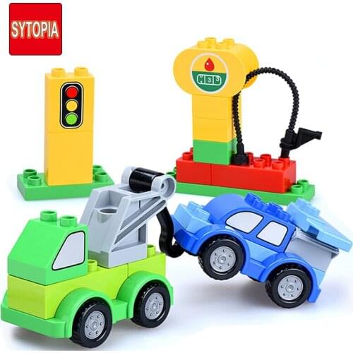 Sytopia Mini City Traffic Children Building Blocks Big Size Educational Toy For Baby Kid Gift Toy Compatible With Duploe