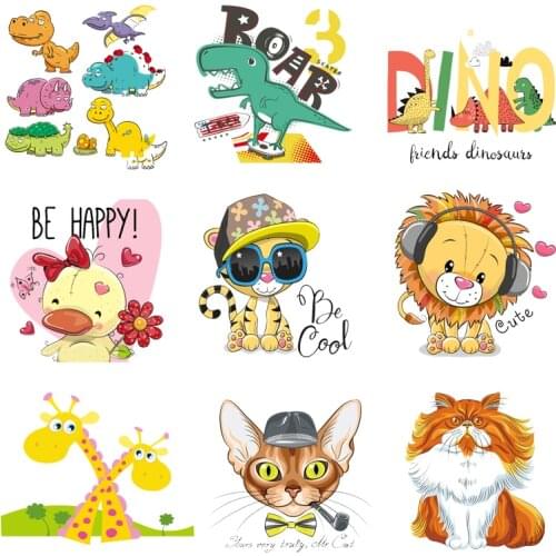 Iron-on Transfers for Clothing Patches for Clothes Animals Stickers Diy Letters Patch Fusible Transfer Vinyl Adhesive Stripe C