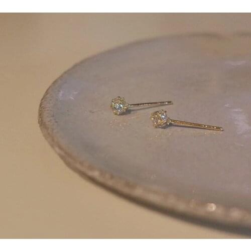 VENTFILLE 925 Sterling Silver Zircon Three-Dimensional Multi-Faceted Drill Ball Plated 14k Gold Ball Exquisite Jewelry Gift