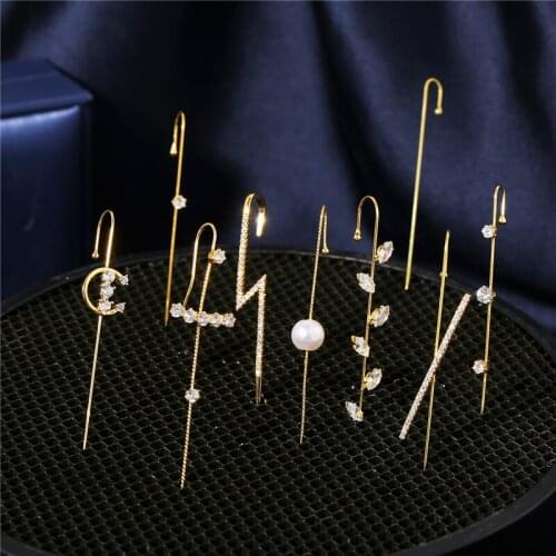 High Quality Fashion Crytal Hook Stud Earrings for Women 2020 New Desigen Lightning Long Earring Stud Female Brincos Jewelry