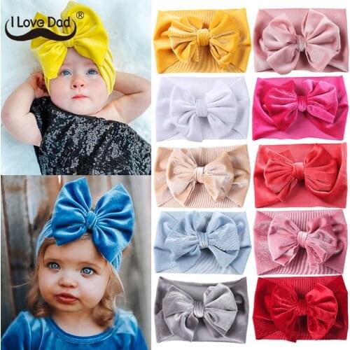 Golden Velvet Baby Headband Solid Color Baby Girl Headbands Soft Elastic Newborn Hairband Turban Baby Hair Accessories