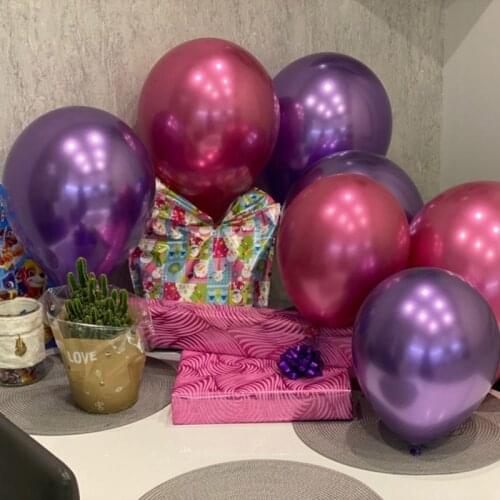 10pc 5/12/18inch Glossy Metal Pearl Latex Balloon Chrome Gold Silver Metallic Round helium Air Balls Birthday wedding decoration